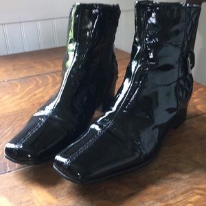 Sesto Meucci square toe ankle boots 6 1/2 black